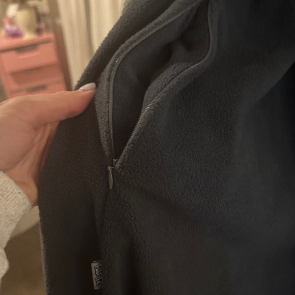 Adult Dinosaur Costume Black & Gray onesie zip up w/ Dino hoodie & tail - Small - Picture 13 of 13